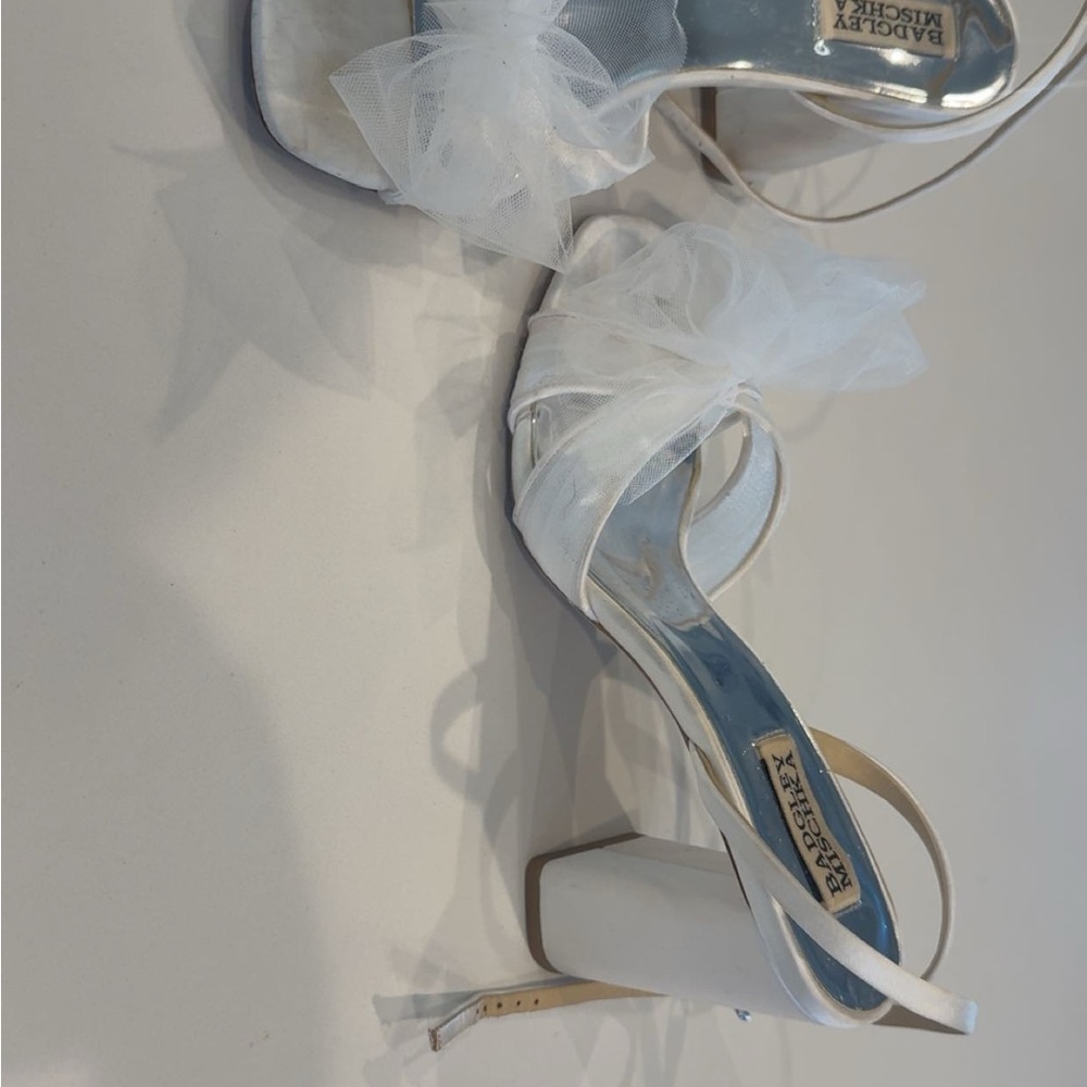 Badgley Mischka Tess Block Heel with Poof 8 - Picture 7 of 9